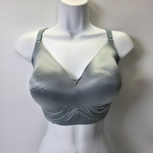Cacique Bra 36F‎ Blue Lightly Lined Full Coverage No Wire Everyday Comfort Silky